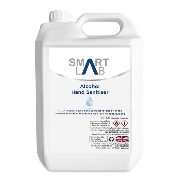 V1 SL Alcohol Sanitiser 5lt 115mmX160mm Feb2021 Vis e1614707378652 Smart Lab Alcohol Hand Sanitiser