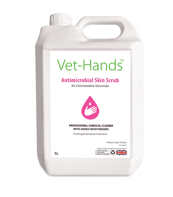 V1 Vet Hands 5L Vis e1614763179693 Vet-Hands 4% Chlorhexidine Surgical Scrub