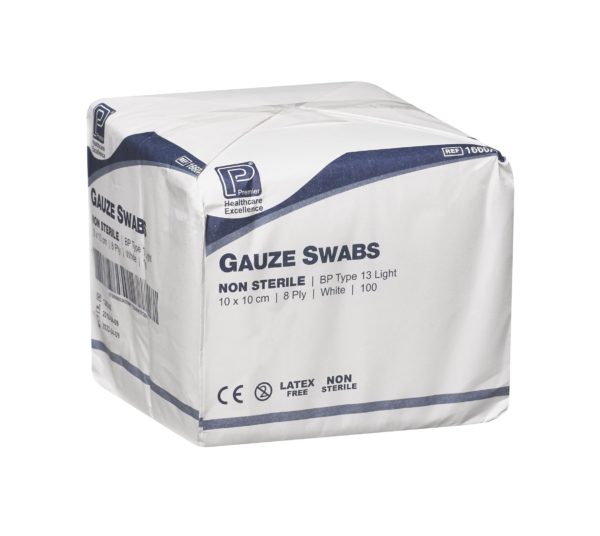 Gauze Swabs e1631717912120 Cotton Gauze Swab BP 8 Ply 10x10cm (x100)